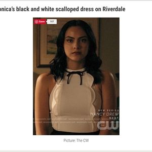 Ted Baker Tuxedo Scallop White & Black Dress w POCKETS and 2 FREE AMOPE FOOT SPA